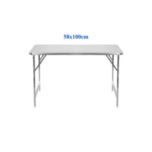 Bàn inox chữ nhật 80x160cm Qui Phúc Bàn ăn inox vuông xếp gọn