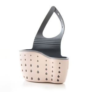 1 PC Double Layered Vertical Drainage Hanging Bag No‑Drill Faucet Mount Sink Caddy Hollow Drain Holes Hanging Basket