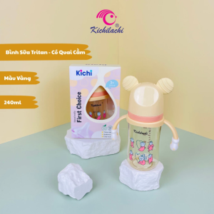 Bình Sữa Cho Bé Kichilachi Tritan Cao Cấp – Núm Ti Silicone Mềm Dễ Ngậm Chống Sặc 160ml – 240ml