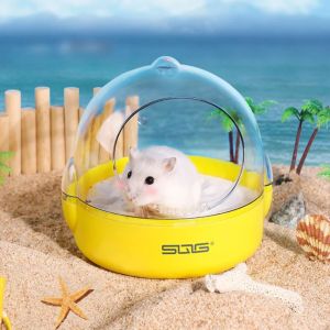 PAZNUL Transparent Hamster Bathroom PP Large Size Hamster Urine Sand Basin Easy Clean Splash Proof Toilet Sand Basin Indoor Pet Accessory