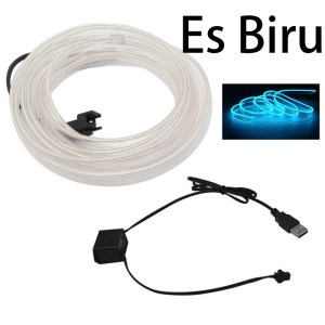 3M Lampu LED Strip Neon Interior Mobil Ambient Suasana Light Mobil Led Dashboard Lampu Biru Strip