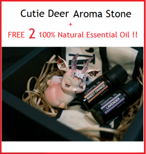 Cutie Deer Aroma Stone+2 Natural Essential Oil/Car Perfume/Aromatherapy/Diffuser Stone Aroma Diffuser 扩香石/5星级天然精油