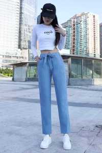 SKY E-COMMERCE CO.Ltd COD Korean Style Womens Fashion Cropped Pants Linen Thickened Hard Version 26-38