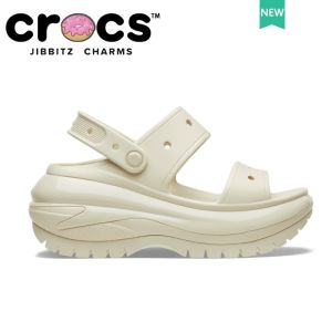Crocs women Mega Crush Sandal Bone color 2023 New Fashion Thick Sole Sandals Beach Shoes 207989