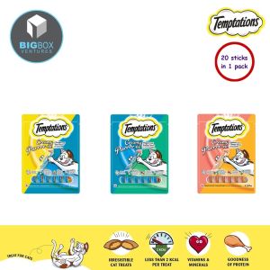 TEMPTATIONS Cat Treats - Creamy Purrrr-ée Cat Snacks (20 sticks in 1 pack) Makanan Kucing