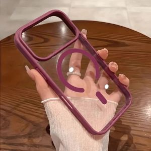 High-definition transparent phone case suitable for iPhone 18/17 Pro Max soft frame phone compatible for MagSafe