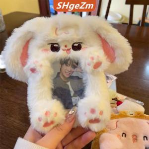 [COD] SHgeZm Đáng Yêu Fluffy Thỏ Chủ Sở Hữu Thẻ Cho Phụ Nữ Kawaii Lolita Sinh Viên Dài Tai Túi Mặt Dây Chuyền ID Huy Hiệu Photocard Chủ