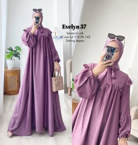 Zahira1808 Evelyn 57 Gamis Bahan Santori Silk Gamis Murah Trendi Baju Syari Muslim Wanita Ibu Terlaris Baju Pesta Adem Nyaman Di Pakai Real pict