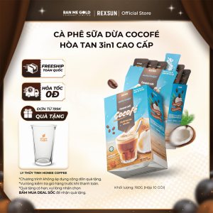 [MUA 2 TẶNG LY] Cà Phê Sữa Dừa Cocofe – Túi 480gr (30 Gói) - Cafe Hòa Tan Cao Cấp Chính Hãng Ban Me Gold - REXSUN