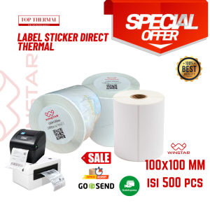 Kertas Label Thermal 100x100 MM isi 500 Pcs Roll