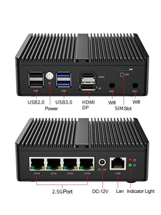 N100 Mini Router G30S Fanless Soft Router Intel AlderLake N100 MINI PC 4* i226 2.5 LAN ...