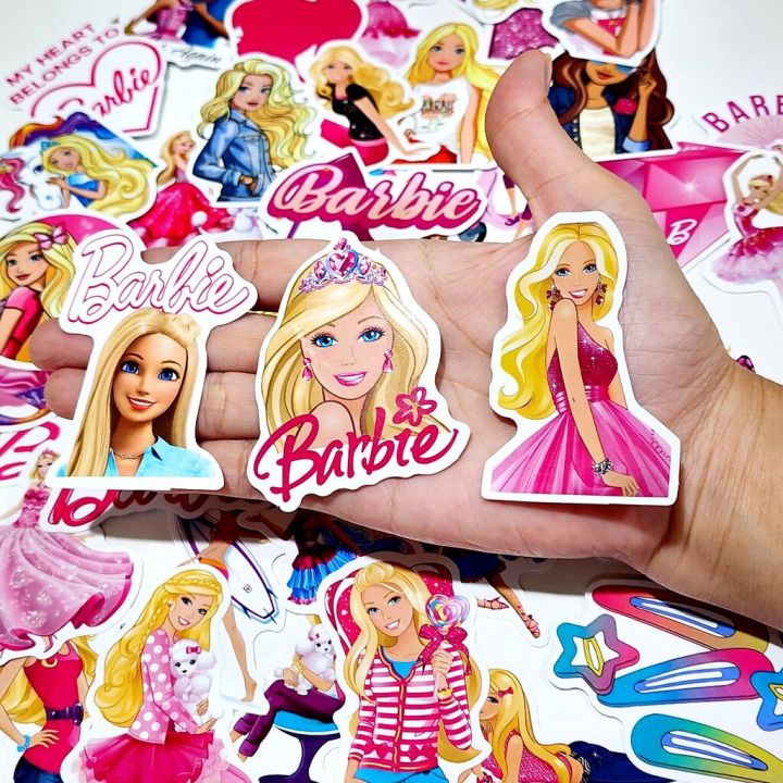 สติ๊กเกอร์ Barbie บาร์บี้ ติดแน่น กันน้ำ ติดกระเป๋าเดินทาง โน้ตบุ้ค (50 ...