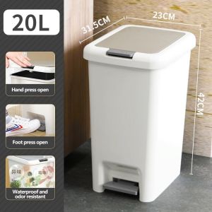 MEIANVU Smudge Resistant Small Rectangular Trash Can10/15/20L Trash Can Kitchen Bathroom Waterproof Trash Bin With Lid Cover Waste Garbage Bin for Home