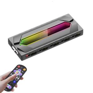 Argb và PWM Hub argb Splitter với dây cáp cấp điện argb trường hợp Fan Hub argb điều khiển cho PC trường hợp phụ kiện