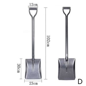 [selected]All Steel Shovel Heavy Duty Round Point And Square With D-Handle For Gardening And Digging Pala