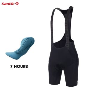 Santic Men Cycling Bib Shorts Imported Cushion 7 Hours Riding 4D Padded Pocket Breathable Bicycle Bike Shorts