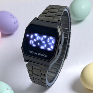 Jam Tangan Wanita Digital Touchscreen H&P - Strap Logam Elegan - Warna Silver/Metalik
