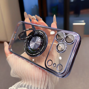 360° Rotate Metal Ring Holder Phone Case For iPhone 17 Air 16 15 14 Plus 13 12 11 Pro Max For Magsafe Magnetic Shockproof Cover