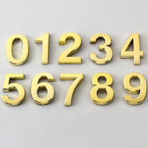 Gold 7cm Self Adhesive House Address Door Number Sign 3D Digit Hotel Apartment Home Street Number Wall Sticker/Black