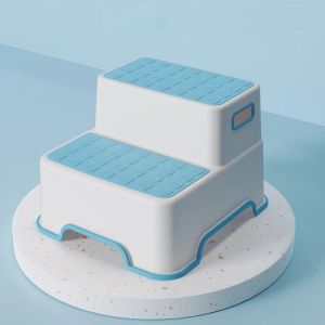 สตูลวางเท้าเด็ก เก้าอี้ล้างหน้า 2 ชั้น ปลอดภัย กันลื่น ใช้งานง่ายในห้องน้ำ