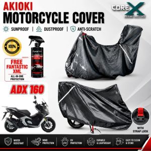 Akioki Motorcycle Cover With Fantastic xml Sunproof Dustproof Anti-Scratch ADX 160 with Strap Lock