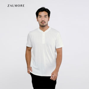 Zalmore Henley Tee Premium LUMA Cotton - Kaos Henley Pria Lembut Ringan Sejuk Anti Nerawang