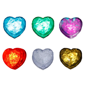 Pack of 12 Water Activated LED Heart Shaped Ice Cubes Light for Drink Flashing Beverage Party Decoration Accessories