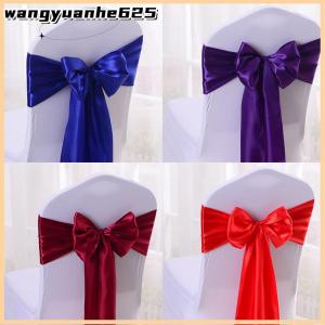 [WYH Store] COD Colourful Satin Sash Wedding High Quality Chair Bow For Chair Covers Sash Birthday Party Hotel Show Decoration Wholesale