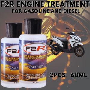 F2R RACING OIL ENGINE TREATMENT BUNDLE 2PCS 60ML FOR GAS AND DIESEL ENGINE PROTECTOR WITH STICKER