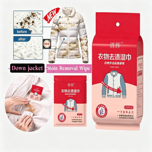 Disposable Multi-Functional Clothing Stain Wipes 20pcs No Washing Quick Stain Clean for Down Cotton Leather Jacket