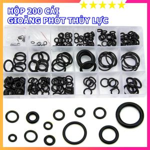 Bộ gioăng cao su tròn nhiều loại cho xe hơi hệ thống ống nước - Phớt thủy lực- Hộp 200 cái