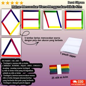 Paket Bermain Mencocokan  Pola Stik Es Krim Ice Cream Stick ( montessori stick pattern ) / P N