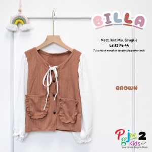 BISA COD Atasan Blus Anak Perempuan Motif Polos Mix Warna Cantik Elegant 3-6T Billaa Blus