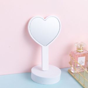VCH Dễ thương Gương có tay cầm trái tim Nhỏ gọn Ngọt ngào Gương trang điểm tình yêu Mang theo Độ nét cao Gương trang điểm Bé gái
