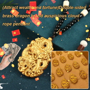 Dragon Year Auspicious fortune brass doublesided keychain a dragon license car keychain pendant