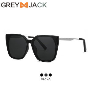 Grey Jack Kacamata Hitam Sunglasses Oversized Polarized Anti Silau UV400 Model Kotak Korean Style Bahan TR+Metal Fashion Wanita 28038