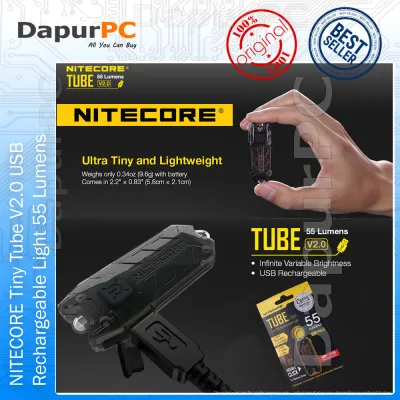 NITECORE Tiny Tube V2.0 USB Rechargeable Light 55 Lumens