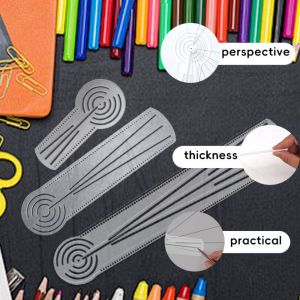 【COD&Fast Delivery】 Multifunctional Mandala Drawing Template Acrylic Reusable Geometry Pattern Ruler Durable Transparent Circular Arc Straight Line Drawing Tool