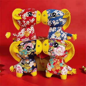VOIDFARE PP Cotton Horse Mascot Stuffed Animal Soft Chinese Style Plush Horse Stuffed Animal Toy Children Comfort Doll Comfortable Chinese Horse Plush Doll Chinese New Year Gift