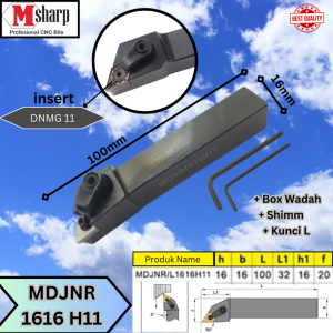 Holder Bubut MDJNR 1616 2020 2525 3232 Stang Bubut Insert DNMG