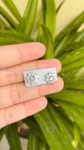 ANTING SILVER TUSUK KEMBANG ELEGANT FULL PERMATA BERKILAU ANTI KARAT