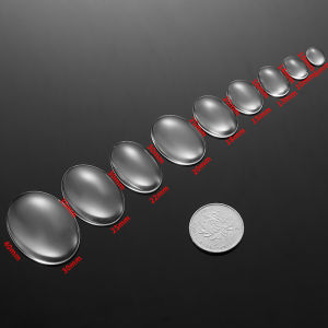 10pcs Size 8-30mm Oval Glass Cabochon Cameo Transparent Clear Flat Back Crystal Cabochon For Jewelry Making Accessories V1010