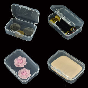 2Pcs Mini Boxes Rectangle Clear Plastic Jewelry Storage Case Container Packaging Box for Earrings Rings Beads Collecting Small Items