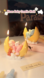 Moon Baby Statue Silicone Molds for Epoxy Resin Making Soap Chocolate Candy Fontant Decoration Gypsum Decoration