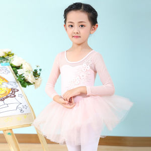 LOlanta Ballet Dress for Kids Long Sleeve Fluffy Layers Tutu Skirt Ballerina Dress Performance Birthday Dancewear Pink White Grey 3-11 Years