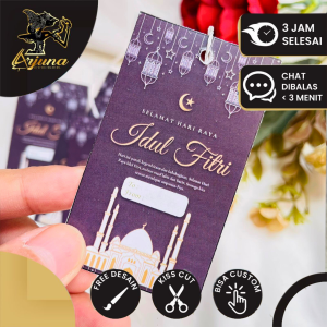 Arjuna Sticker Print Custom Hangtag Hampers Lebaran Free Desain Ucapan Hari raya Idul Fitri Murah