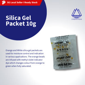 Silica Gel Packet 10g Dehumidifier Desiccant Moisture Adsorber Organic Orange Colour-Indicating Non-Corrosive