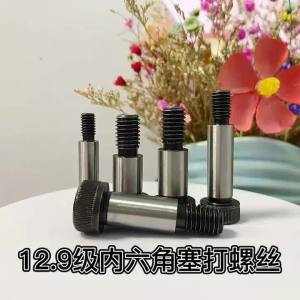 Hanson8 10 Pcs M5 M6 M8 M10 Steel Hexagon Plug Screw Shaft 12.9 Steel Socket Cap Head Shoulder Roller Bearing Bolts 2Z5B1