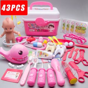 Baltra 43 PCS Doctor Nurse Toy Set Stethoscope Medical Box House Role Play Home Game Kids Gift Portable Medical Suitcase
