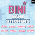 BINI Names Waterproof Glitter Stickers X Blooms - DIY FanMerch for tumbler, laptop, phonecase & more. 